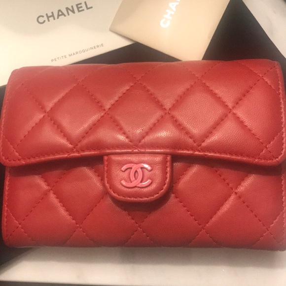 Chanel Petite Maroquinerie Red  pink small wallet - Picture 2 of 8